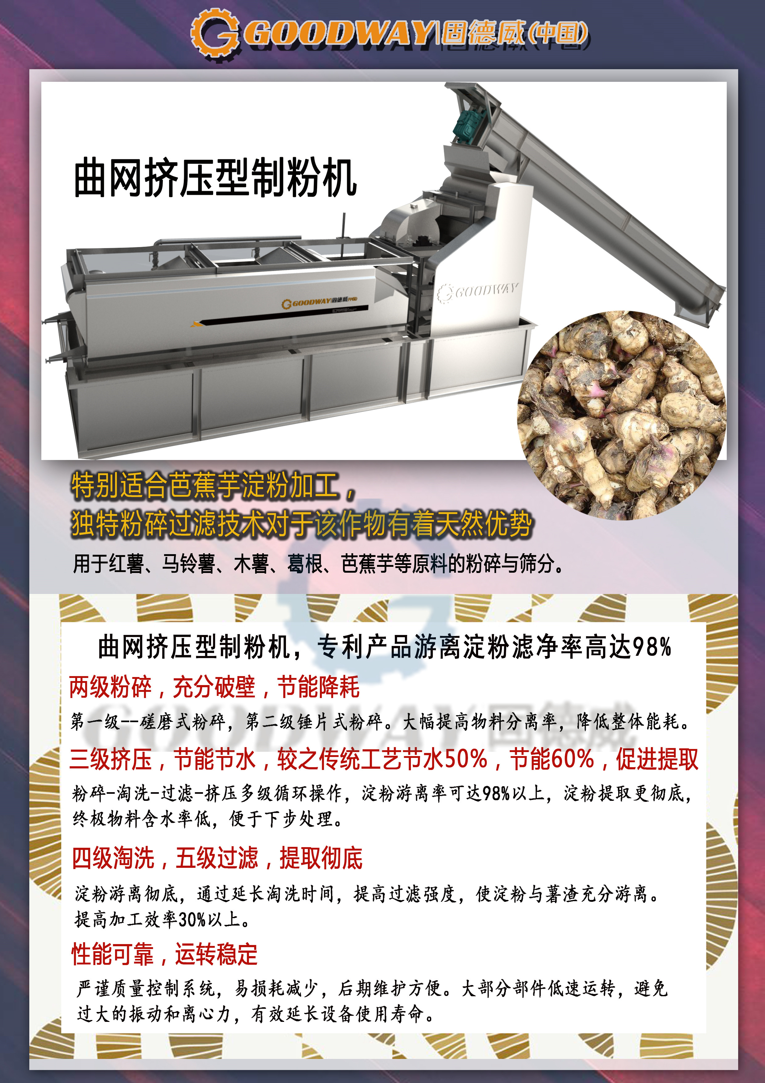 芭蕉芋淀粉加工  選擇好的制粉機很重要